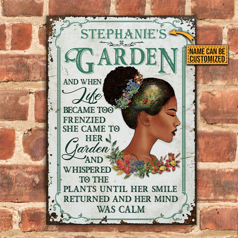 Garden Black Girl And When Life Became Custom Classic Metal Signs