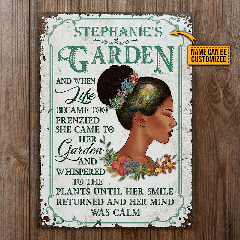Garden Black Girl And When Life Became Custom Classic Metal Signs