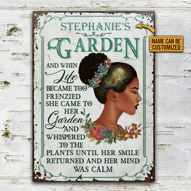 Garden Black Girl And When Life Became Custom Classic Metal Signs