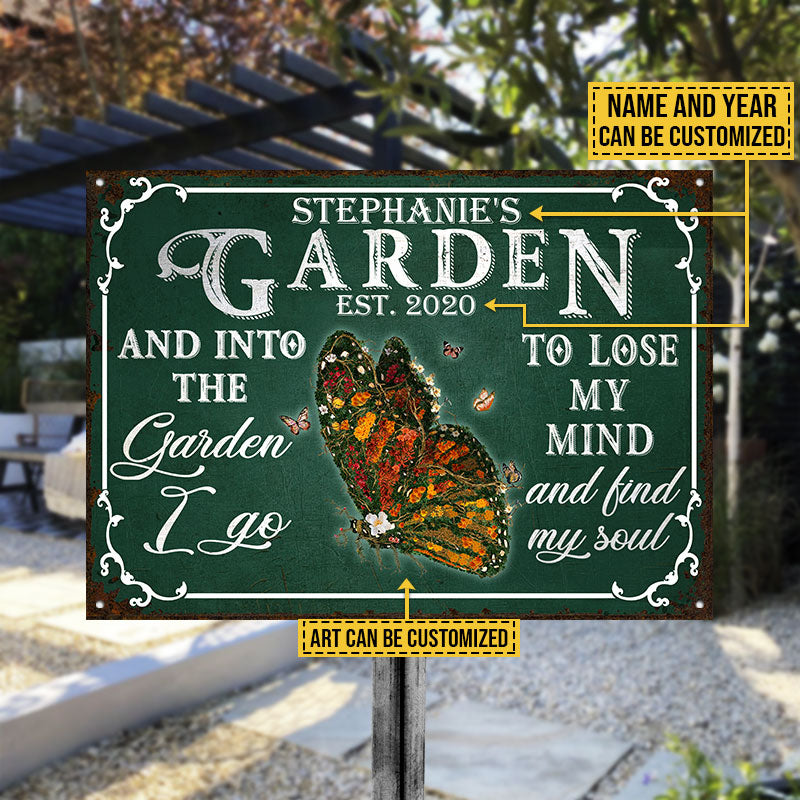 Garden Floral Art Find My Soul Green Custom Classic Metal Signs
