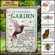 Art floral de jardin Quel monde merveilleux Panneaux métalliques classiques personnalisés