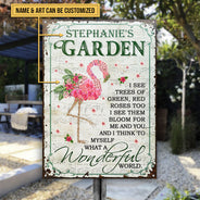Art floral de jardin Quel monde merveilleux Panneaux métalliques classiques personnalisés