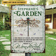 Art floral de jardin Quel monde merveilleux Panneaux métalliques classiques personnalisés