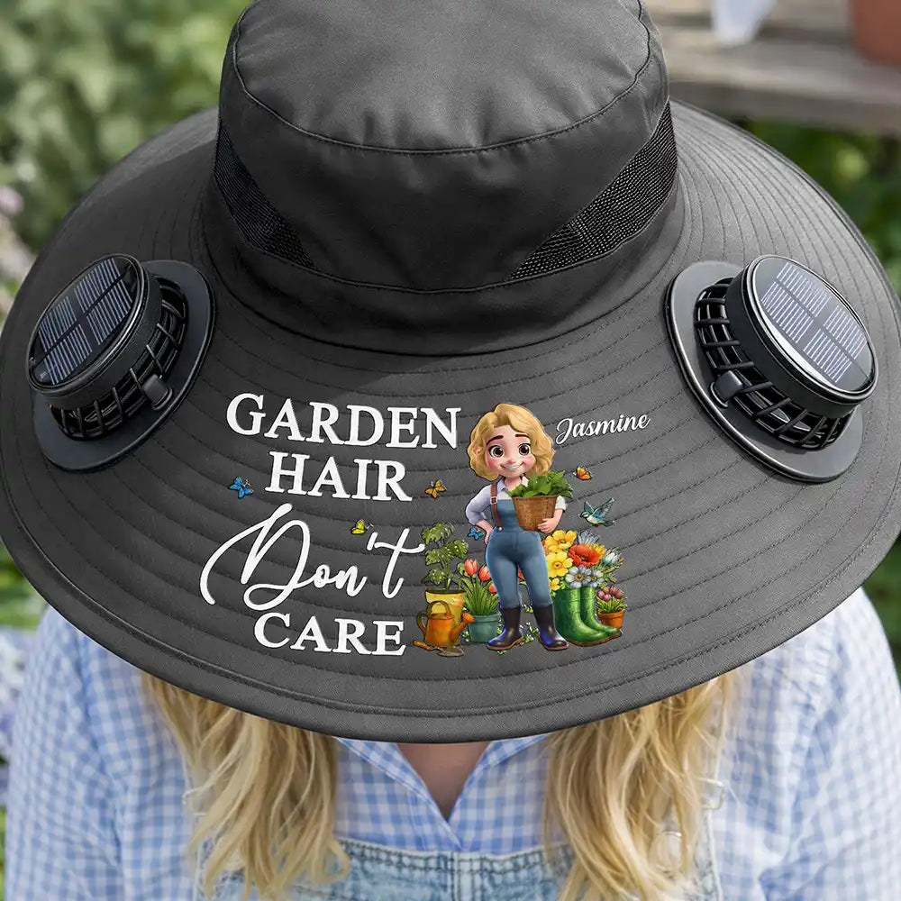 Garden Hair Don't Care - Personalized Solar Fan Hat