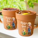 Gardening, Gift For Women, Happy, Gift For Yourself - Gardener Of The Year - Personalized Plant Pot Ceramic Mug