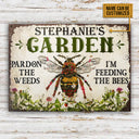 Gardening Bee Feeding The Bee Custom Classic Metal Signs