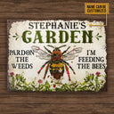 Gardening Bee Feeding The Bee Custom Classic Metal Signs