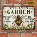 Gardening Bee Feeding The Bee Custom Classic Metal Signs