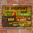 Gardening Garden Rules Enjoy Custom Classic Metal Signs