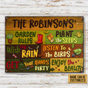 Gardening Garden Rules Enjoy Custom Classic Metal Signs