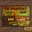 Gardening Garden Rules Enjoy Custom Classic Metal Signs