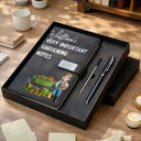 Gift For Yourself, Gift For Women, Gift For Men, Gardening, Happy - Gardening Journal - Personalized Leather Notebook Set
