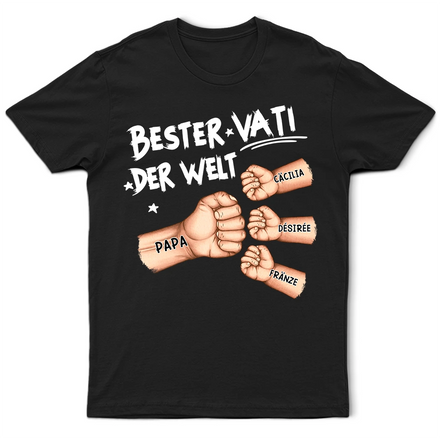 Ghettofaust Bester Papa Opa Der Welt - Personalisiertes T Shirt