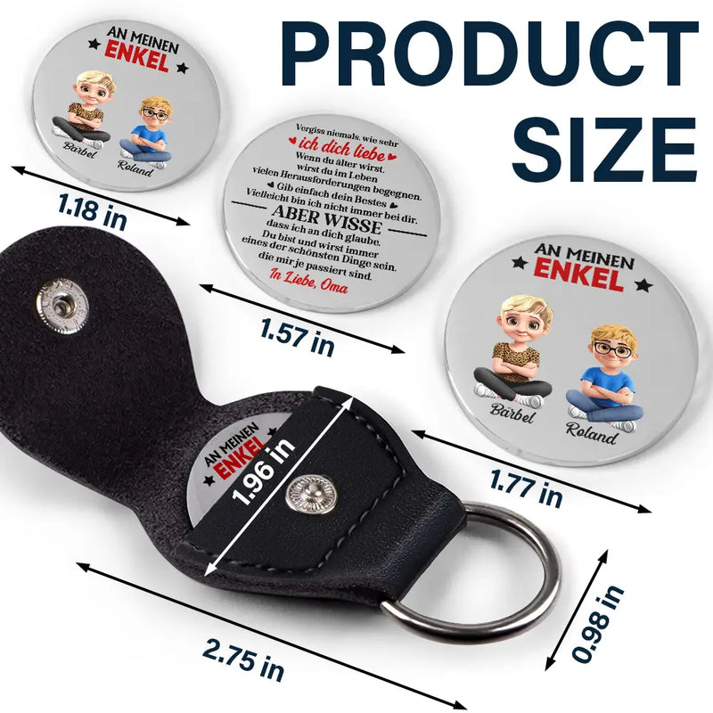 Gift For Daughter,Gift For Son,Gift For Grandkids,Dad - Daughters (Adult),Dad - Sons,Mom - Daughters (Adult),Mom - Sons,Dad - Daughters (Young),Mom - Daughters (Young),Love,German - Gib Einfach Dein Bestes - Personalisierter Pocket Hug Leder Schlüsselanhänger