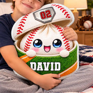 Baseball,Christmas,Gift For Kids,Icon,Playful,Top Market - Gift For Kid Boys Girls - Personalized Name Number & Cute Squishy Dumpling Ball Sport Pillow