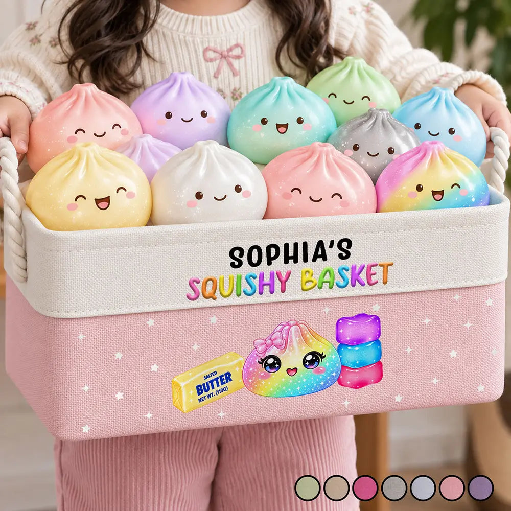 Gift For Kids - Personalized Name Squishy Hunting Treasure Storage Basket