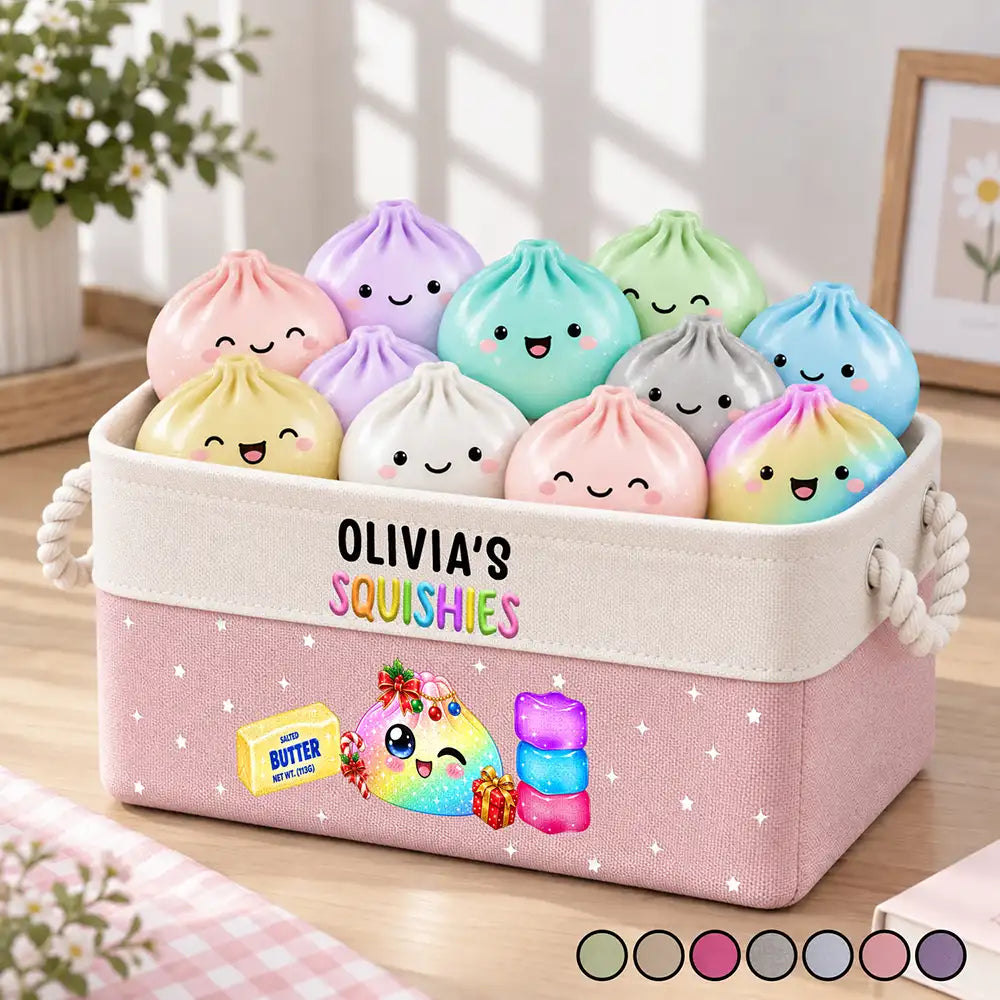 Christmas,Gift For Kids,Icon,Playful,Top Market - Gift For Kids - Personalized Name Squishy Hunting Treasure Storage Basket