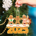Christmas,Non-Eng,Family - Gingerbread Characters Family Together 2025 - Personalized Custom Shaped Acrylic Ornament