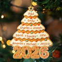 Family, Gift For Bestie, Gift For Sisters, Gift For Brothers, Gift For Kids, Gift For Grandkids, Gift For Sibling, Cousin, Happy, Christmas - Gingerbread Christmas Happy Tree - Personalized Custom Shaped Acrylic Ornament