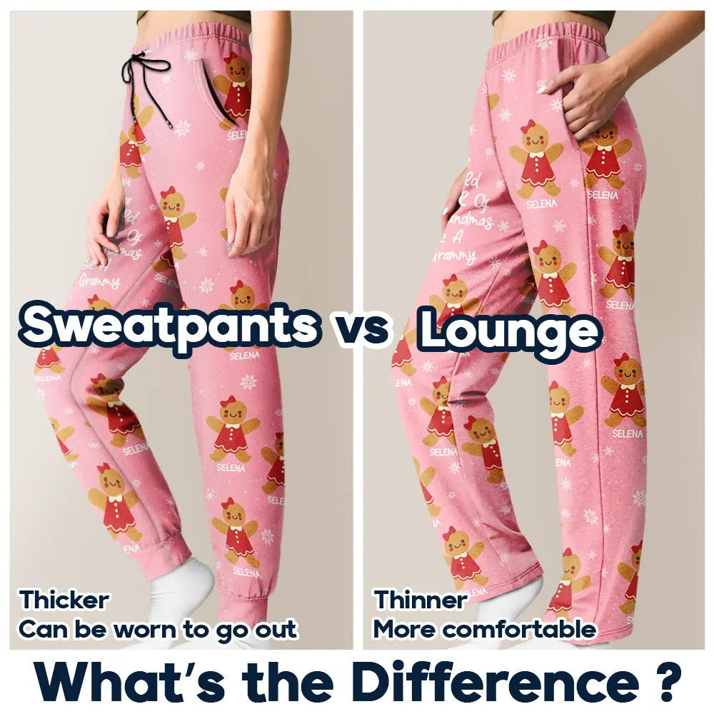 Gift For Women,Gift For Grandma,Love,Christmas - Gingerbread Cookie World Full Of Grandmas - Personalized Pajama Pants