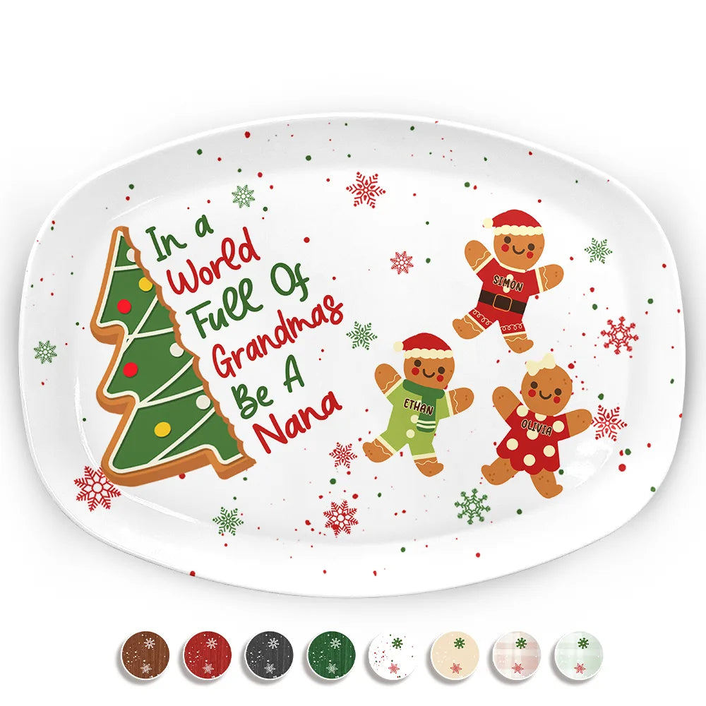 Gingerbread Cookie World Full Of Grandmas - Personalized Plate