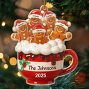 Happy,Christmas,Gift For Couples,Gift For Grandparents,Parents,Family - Gingerbread Cup Family - Personalized Custom Shaped Acrylic Ornament