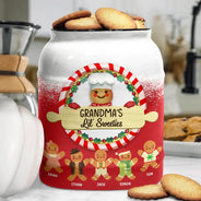 Gift For Women, Grandma - Grandkids, Grandma's Hobby, Gift For Grandma, Baking , Christmas, Love - Gingerbread Grandma Lil Sweeties - Personalized Cookie Jar