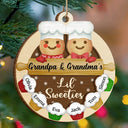 Parents,Gift For Mother,Gift For Father,Gift For Grandpa,Gift For Grandma,Gift For Grandparents,Christmas,Love - Gingerbread Grandpa Grandma Lil Sweeties - Personalized 2-Layered Wooden Ornament