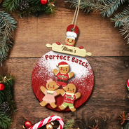 Parents,Gift For Mother,Gift For Father,Gift For Grandpa,Gift For Grandma,Gift For Grandparents,Love,Christmas - Gingerbread Grandparents Parents Perfect Batch - Personalized 2-Layered Wooden Ornament
