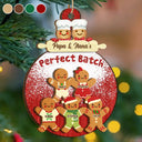 Parents,Gift For Mother,Gift For Father,Gift For Grandpa,Gift For Grandma,Gift For Grandparents,Love,Christmas - Gingerbread Grandparents Parents Perfect Batch - Personalized 2-Layered Wooden Ornament