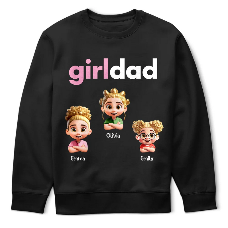 Gift For Husband, Gift For Father, Happy, Dad - Daughters (Young) - Girl Dad - Personalized T Shirt