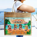 Gift For Women,Gift For Yourself,Gift For Bestie,Beach,Travel,Happy,Summer - Girls Trip - Personalized Jute Tote Bag