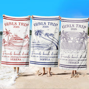 Gift For Bestie, Beach, Summer, Happy, Gift For Women - Girls Trip A Lot Of Laughter & Memories - Personalized Beach Towel