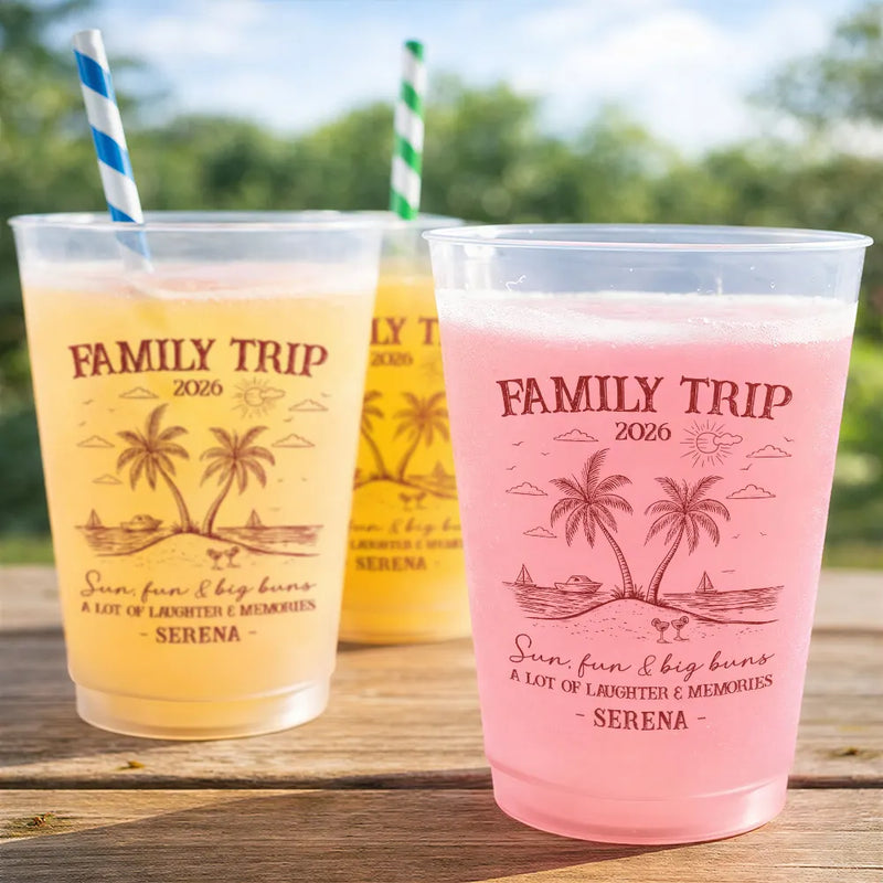 Gift For Bestie,Old Best friends,Family,Happy,Summer - Girls Trip A Lot Of Laughter & Memories - Personalized Frosted Cups