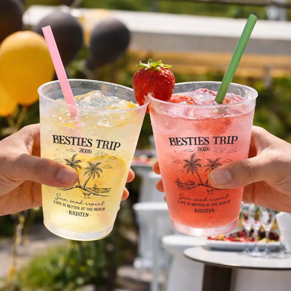 Gift For Bestie,Old Best friends,Family,Happy,Summer - Girls Trip A Lot Of Laughter & Memories - Personalized Frosted Cups