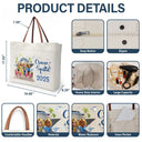 Summer,Beach,Cruising,Gift For Bestie,Happy - Girls Trip Bestie Traveling Cruising - Personalized Leather Handle Tote Bag