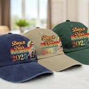 Girls Trip Besties Beach Vacation - Personalized Vintage Washed Denim Cap