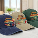 Travel, Summer, Beach, Gift For Bestie - Girls Trip Besties Vacation Travel - Personalized Vintage Washed Denim Cap