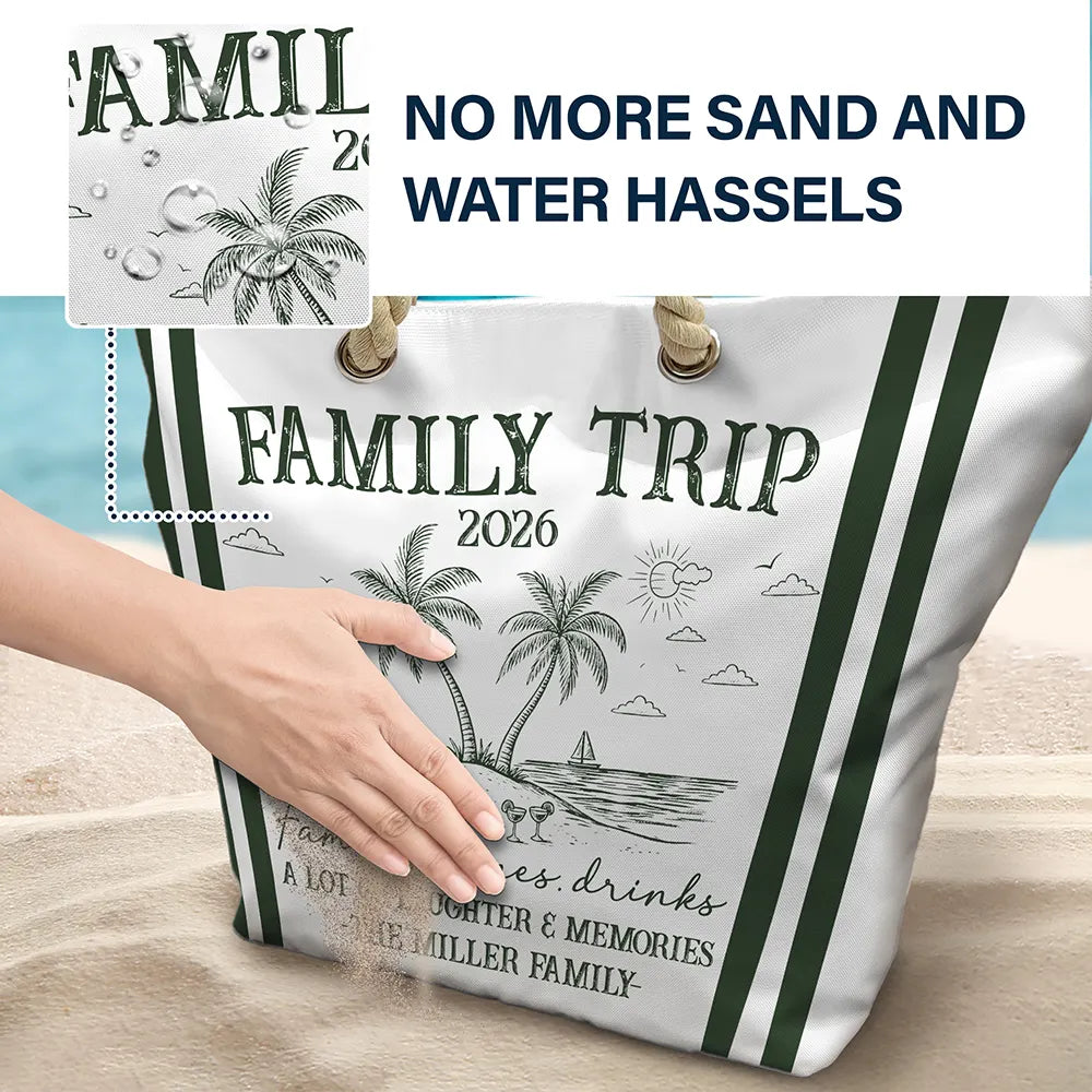 Gift For Bestie,Happy,Summer,Family - Girls Trip Friends Beach Drink - Personalized Beach Bag