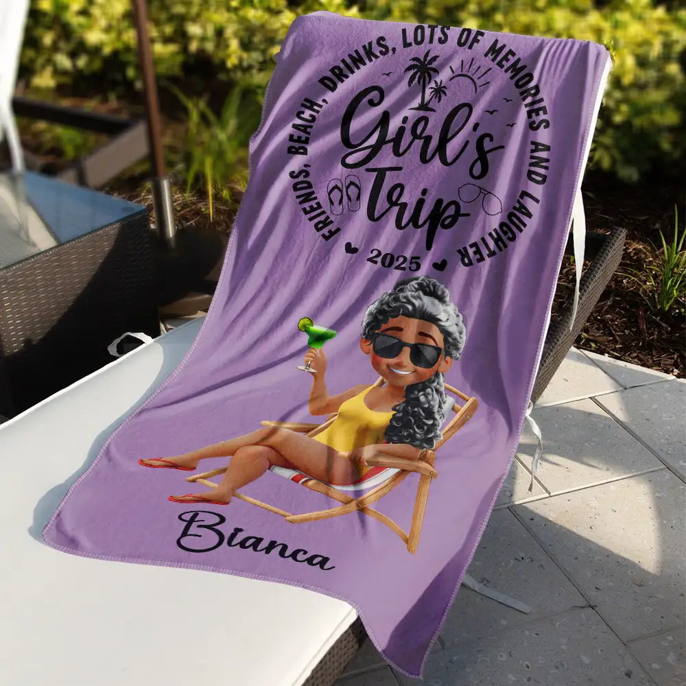 Travel,Summer,Beach,Gift For Bestie - Girls Trip Lot Of Memories - Personalized Beach Towel
