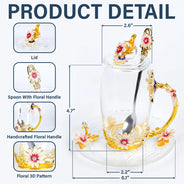 Gift For Mother,Mom - Daughters (Adult),Love - The Love Between Mother & Daughters Is Forever - Personalized Glass Flower Tea Cup