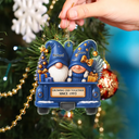 Gift For Couples,Old Couples,Gift For Husband,Gift For Wife,Gift For Boyfriend,Gift For Girlfriend,Christmas,Love - Gnomes Couple Growing Old Together - Personalized Custom Shaped Acrylic Ornament