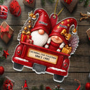 Gift For Couples,Old Couples,Gift For Husband,Gift For Wife,Gift For Boyfriend,Gift For Girlfriend,Christmas,Love - Gnomes Couple Growing Old Together - Personalized Custom Shaped Acrylic Ornament