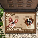 Dog Lovers,Dog Mom,Dog Dad,Pet Lovers,Pet Mom,Pet Dad,Happy - Go Away Unless You Have Alcohol And Dog Treats 3D Effect - Personalized Doormat