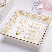 Gift For Yourself, Happy - God Says You Are Gold Birth Month Flower - Personalized Ring Dish