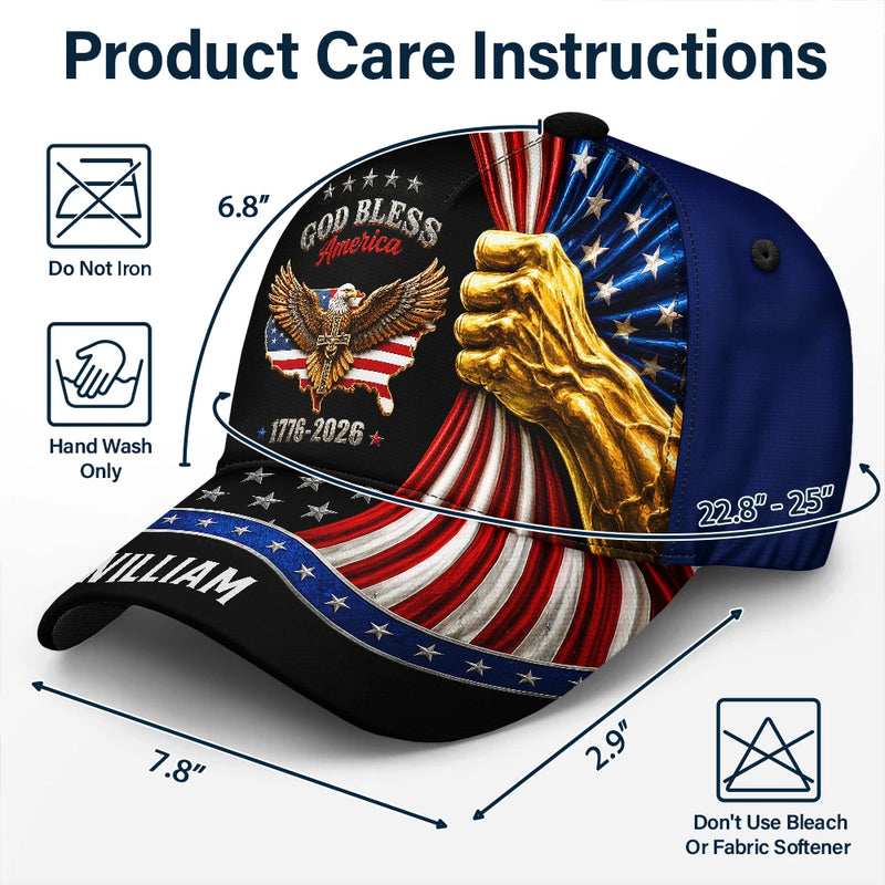 America 250th,Independence Day,Top Market,Gift For Yourself,Proud,Icon - God Bless America - Personalized Classic Cap