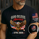 America 250th,Independence Day,Gift For Yourself,Proud,Custom Text - God Bless America - Personalized T Shirt