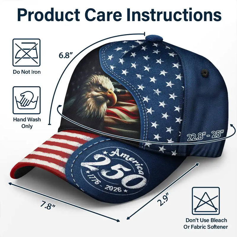 Gift For Yourself,Gift For Women,Gift For Men,Independence Day,America 250th,No Custom,Happy - God Bless America 250 Eagle - Classic Cap