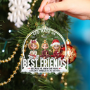 Christmas,Gift For Bestie - God Made Us Best Friends 3D Effect - Personalized Custom Shaped Acrylic Ornament