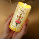 Christmas,Christian,Gift For Yourself - God Says I Am 3D Effect Flower Border - Personalized Flameless LED Candle